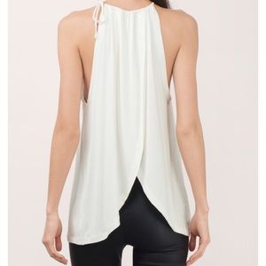 NWT Tobi White Flowy Open Back Tank